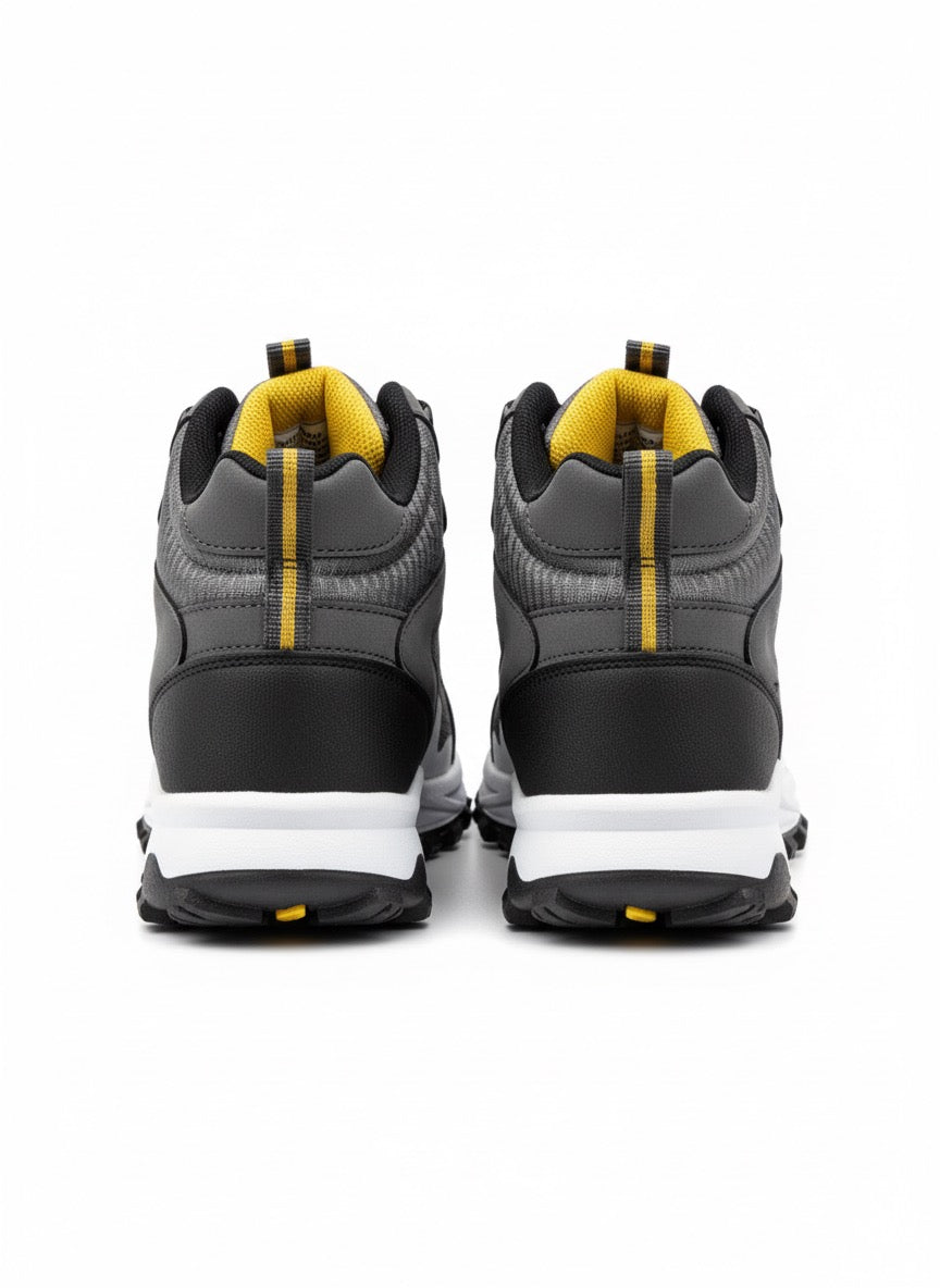Sarı Detaylı Gri-Siyah Yüksek Taban Outdoor Bot