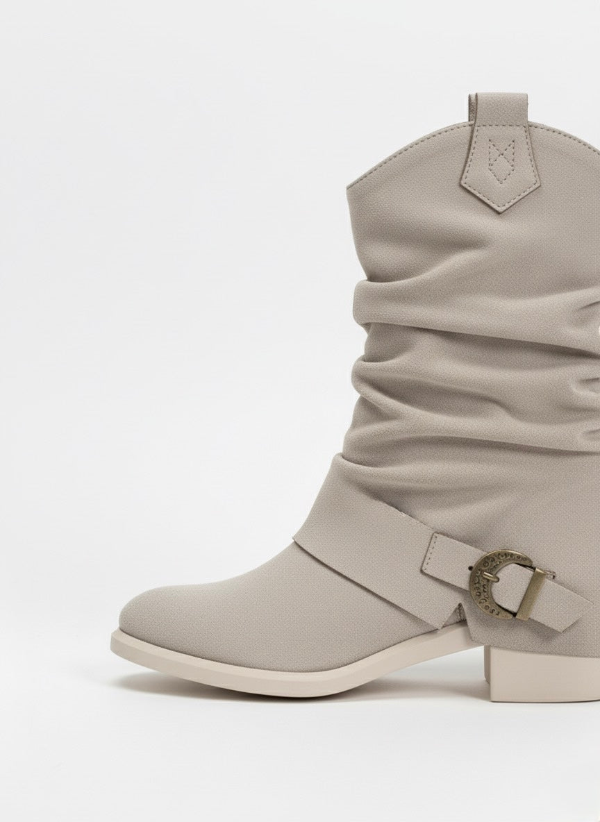 Büzgülü (Slouchy) Orta Boy Western Tarzı Taş Bot