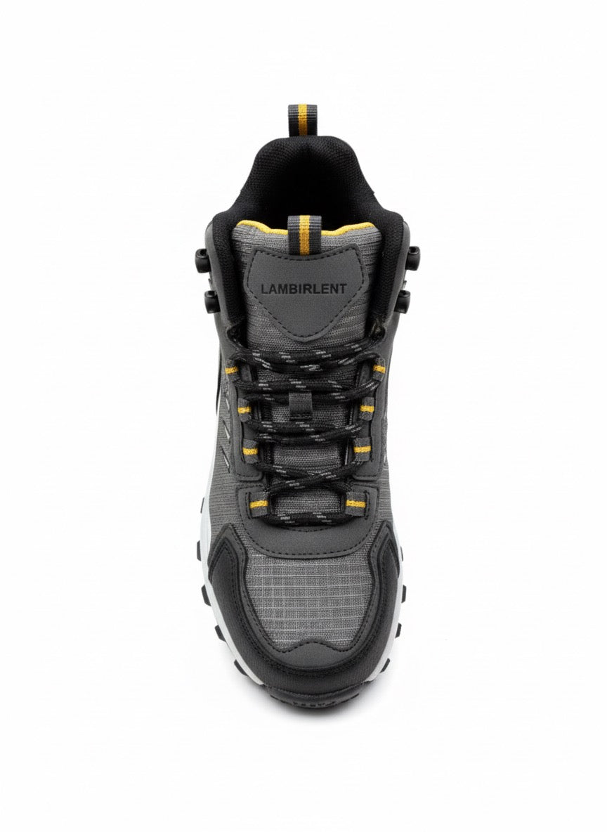 Sarı Detaylı Gri-Siyah Yüksek Taban Outdoor Bot