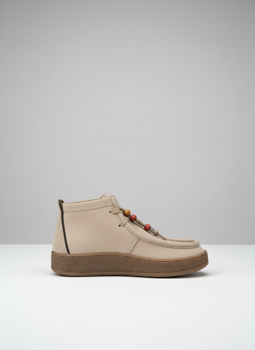 Bej Rengi, Mantar Görünümlü Tabanlı Bağcıklı Bot