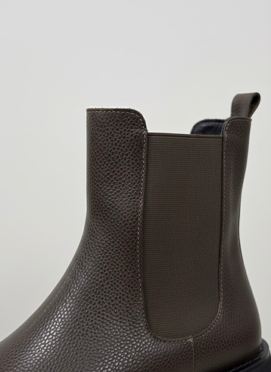 Kahve Grenli Deri ve Siyah Kalın Taban Chelsea Bot