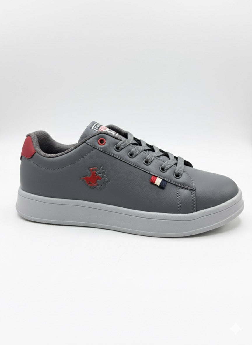 Gri Kırmızı Detaylı Hafif Platform Günlük Sneaker