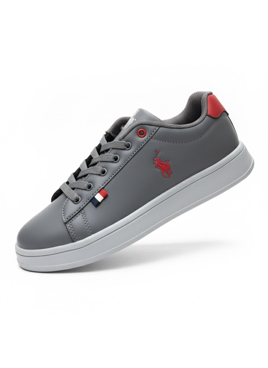 Gri Kırmızı Detaylı Hafif Platform Günlük Sneaker