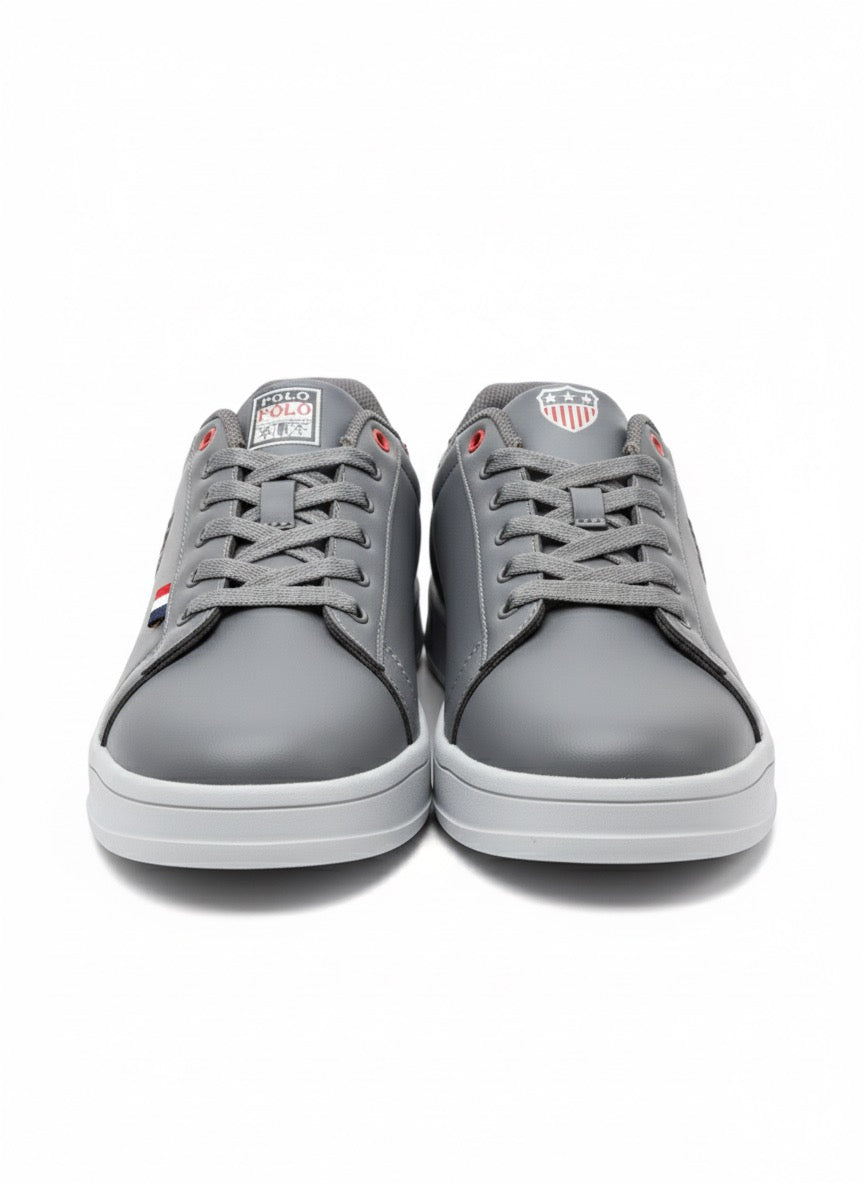 Gri Kırmızı Detaylı Hafif Platform Günlük Sneaker