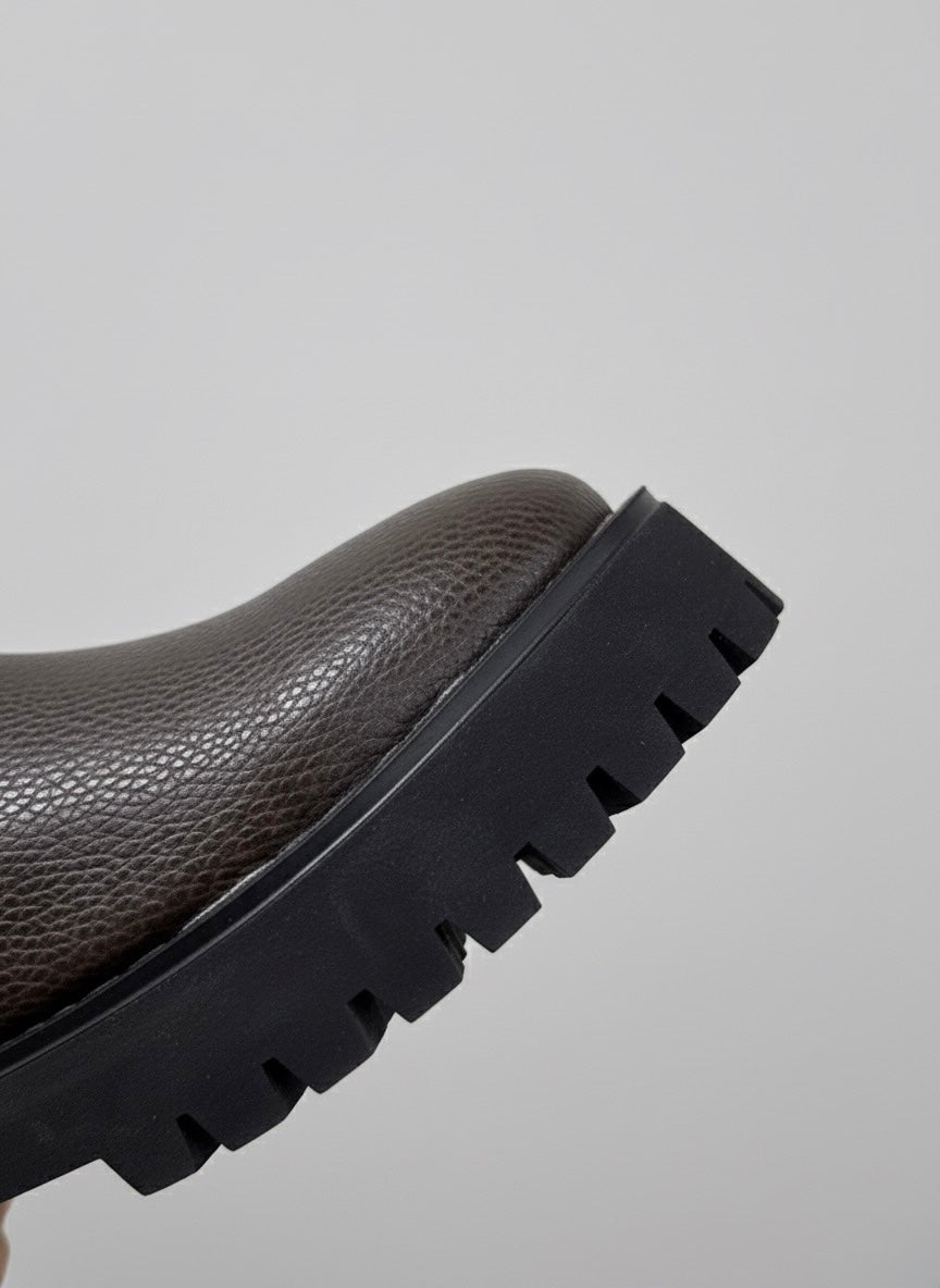 Kahve Grenli Deri ve Siyah Kalın Taban Chelsea Bot