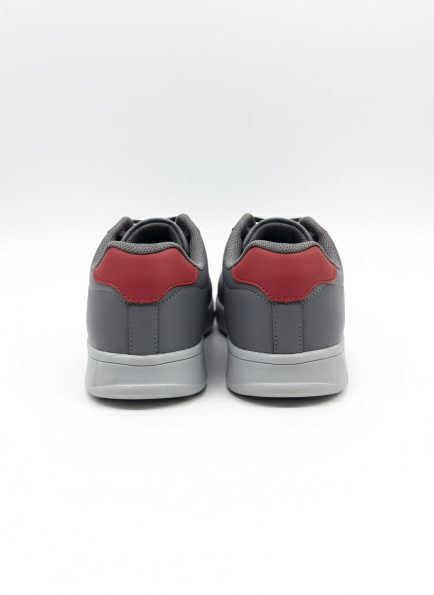 Gri Kırmızı Detaylı Hafif Platform Günlük Sneaker