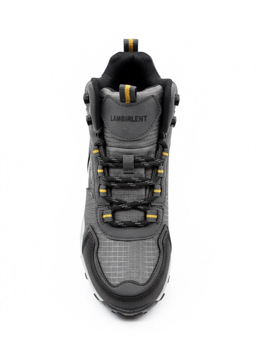 Sarı Detaylı Gri-Siyah Yüksek Taban Outdoor Bot